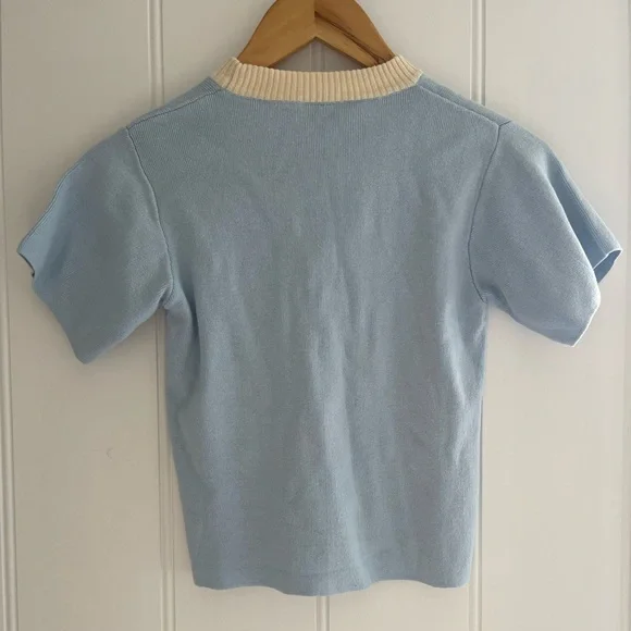 Millk Baby Blue/Cream Knit Tee Top Boy Toddler Baby Size 4 - Picture 3 of 3